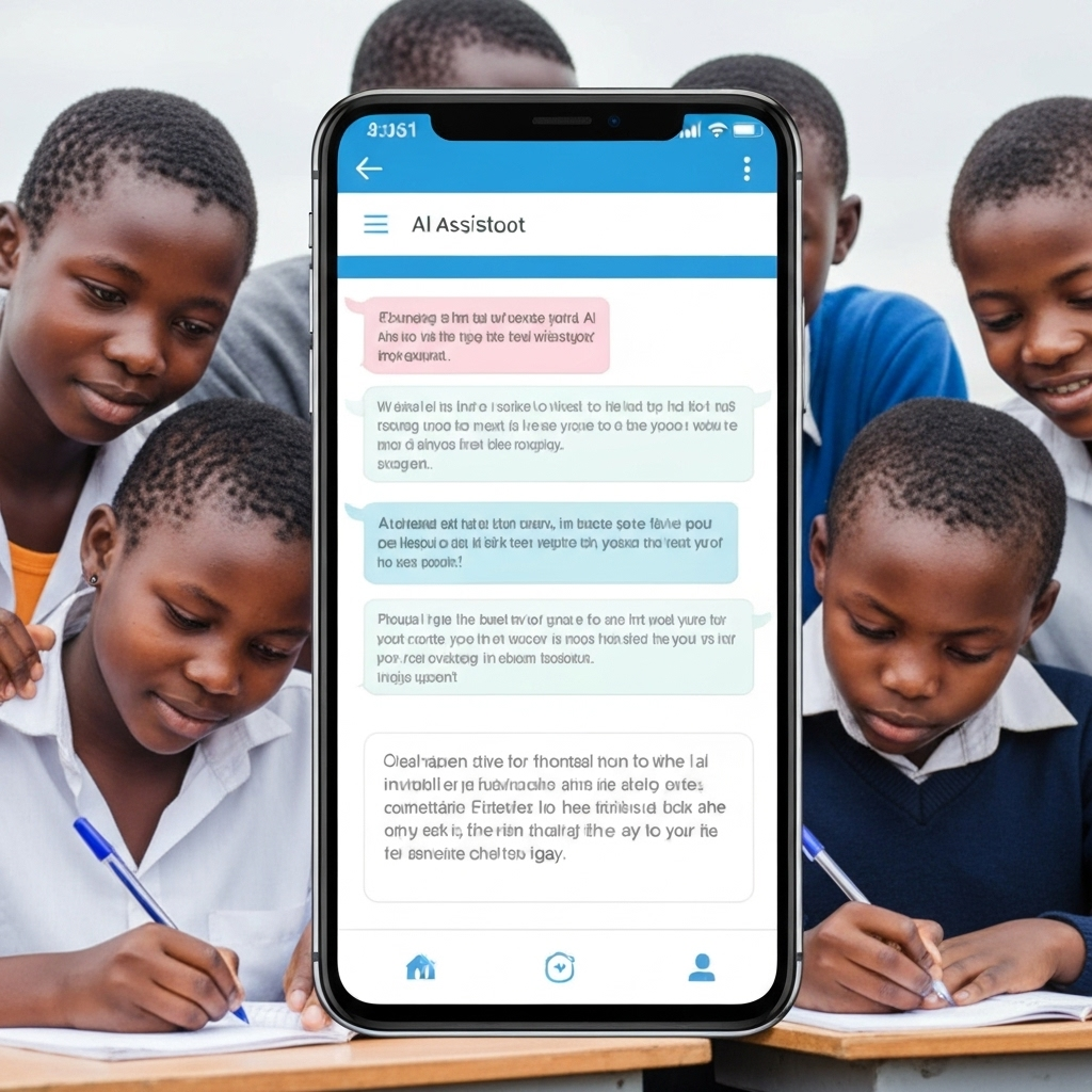 Modern chatbot interface helping African students with educational queries and support